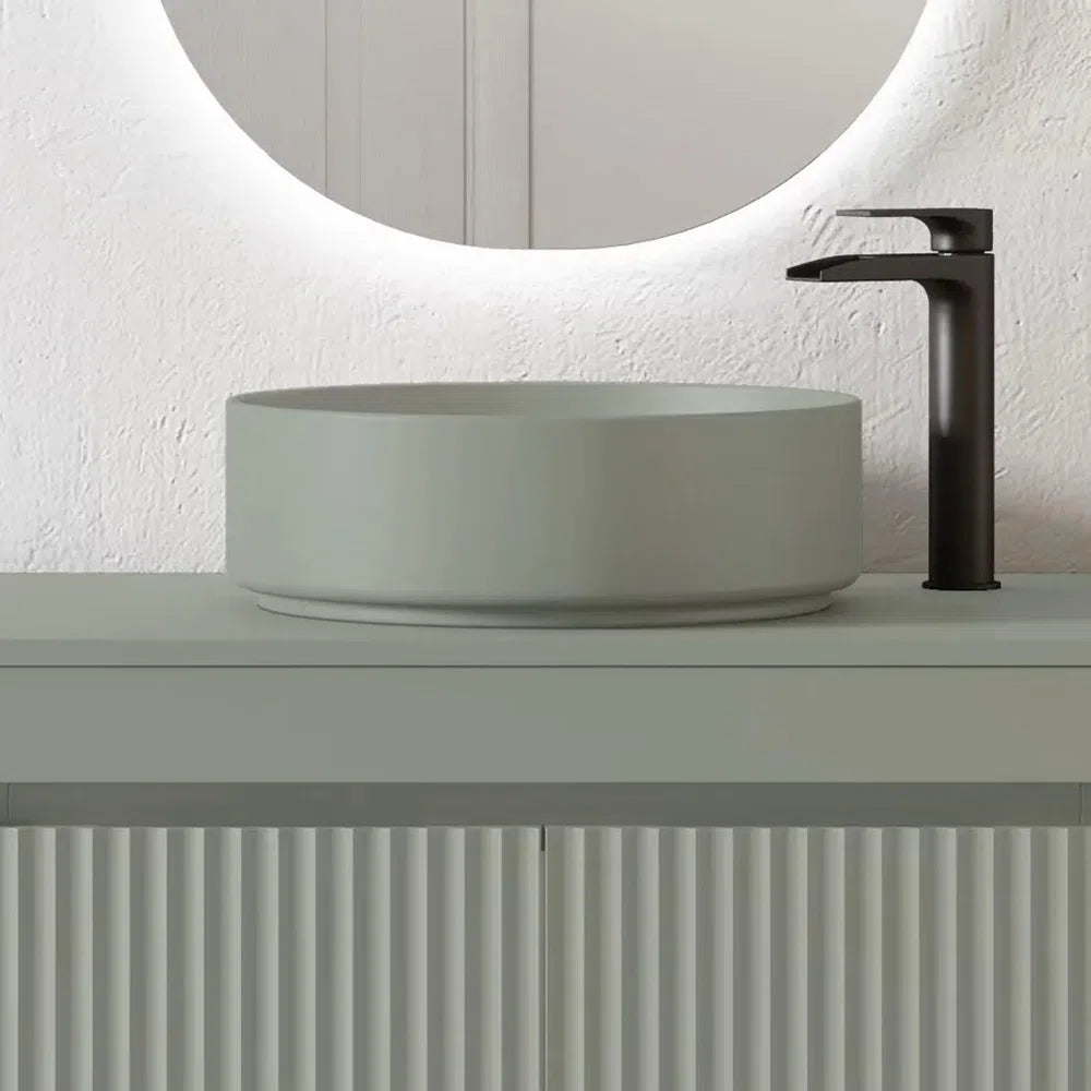 Nova Green Circular 14.5" Ceramic Vessel Sink - Tilevanity.com