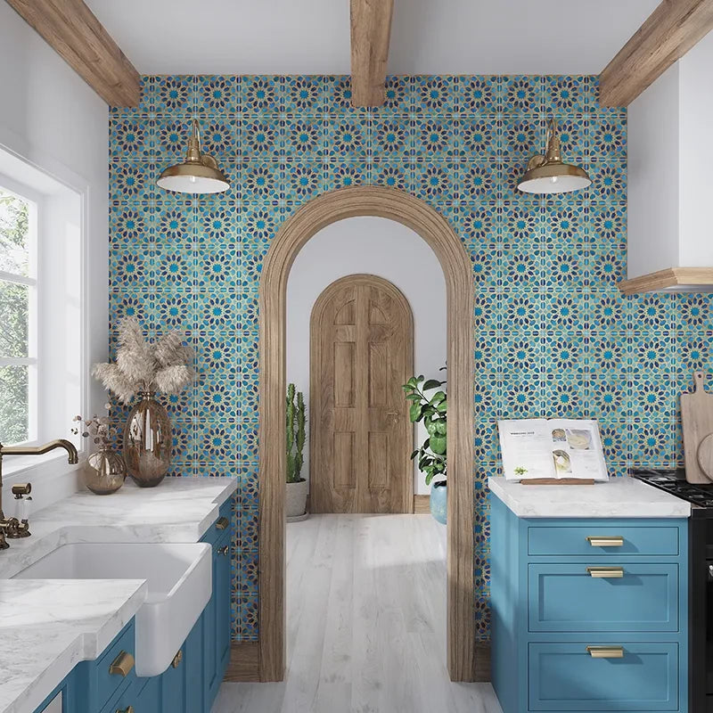 Alhambra Blue Porcelain Tile 8x8" - Tilevanity.com