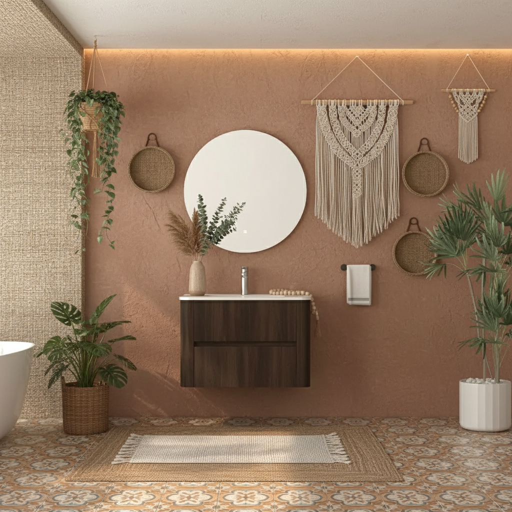 Michelle 30" Wall Mounted Bathroom Vanity with Sink – Dark Walnut - Tilevanity.com