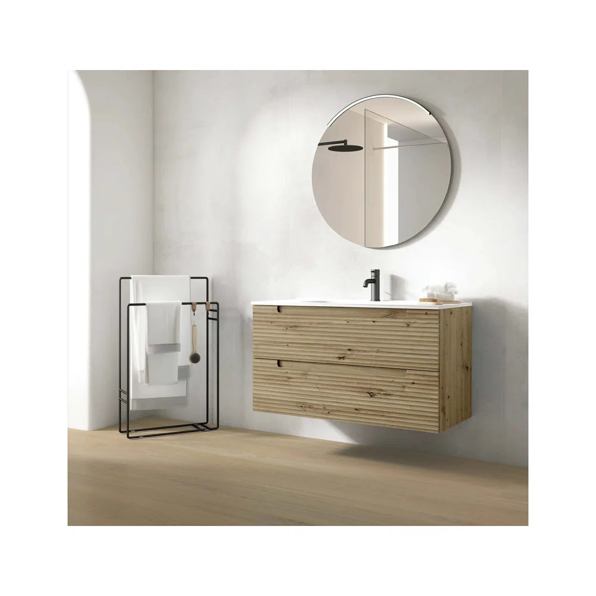 Montello 40" Natural Costa Wall-Mounted Vanity with Sink - Tilevanity.com