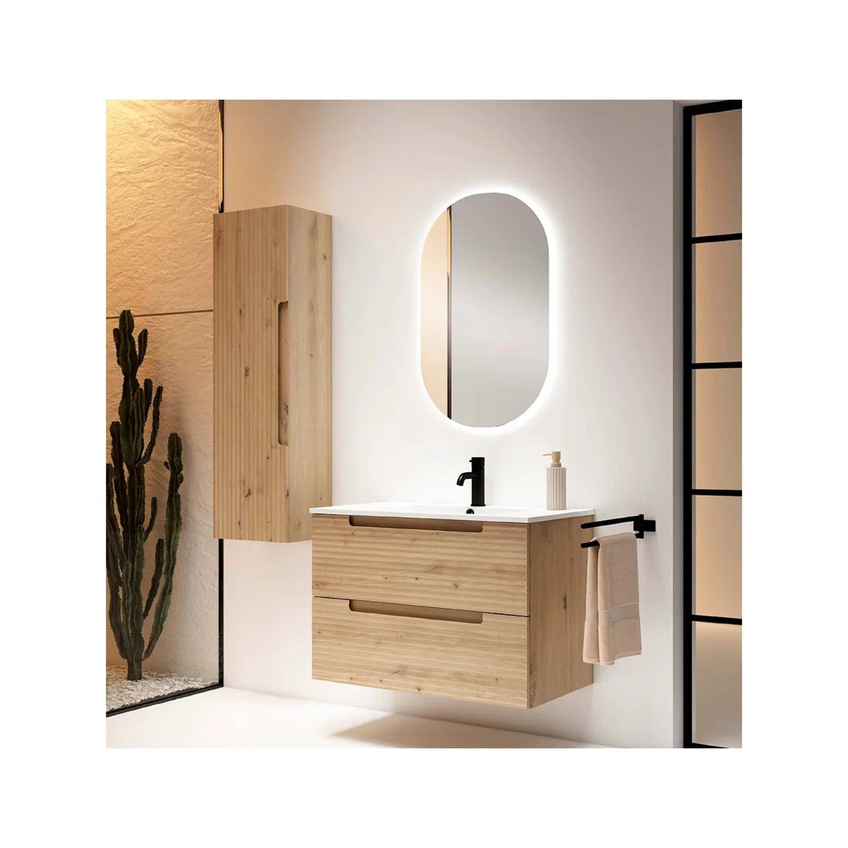 Montello 24" Natural Costa Wall Hung Bathroom Vanity Base Only - Tilevanity.com