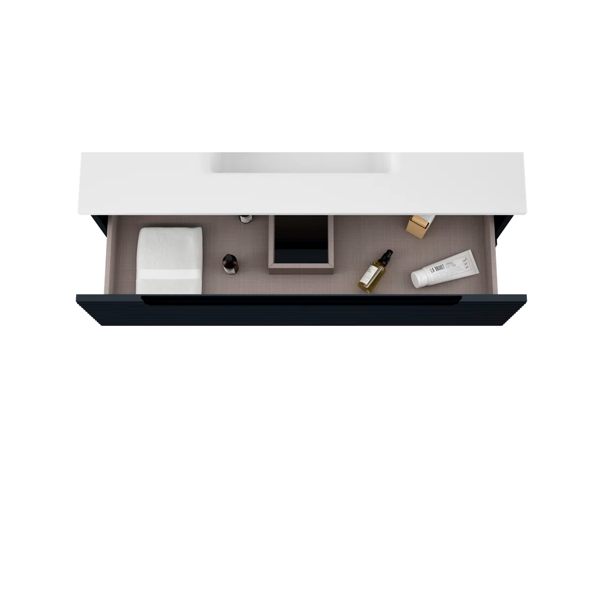 Montello 24" Navy Wall Hung Bathroom Vanity Base Only - Tilevanity.com