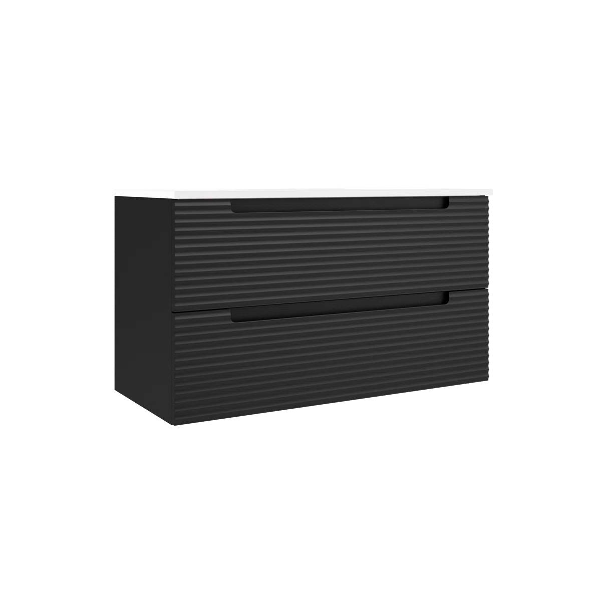 Montello 40" Black Wall-Mounted Vanity with Sink - Tilevanity.com