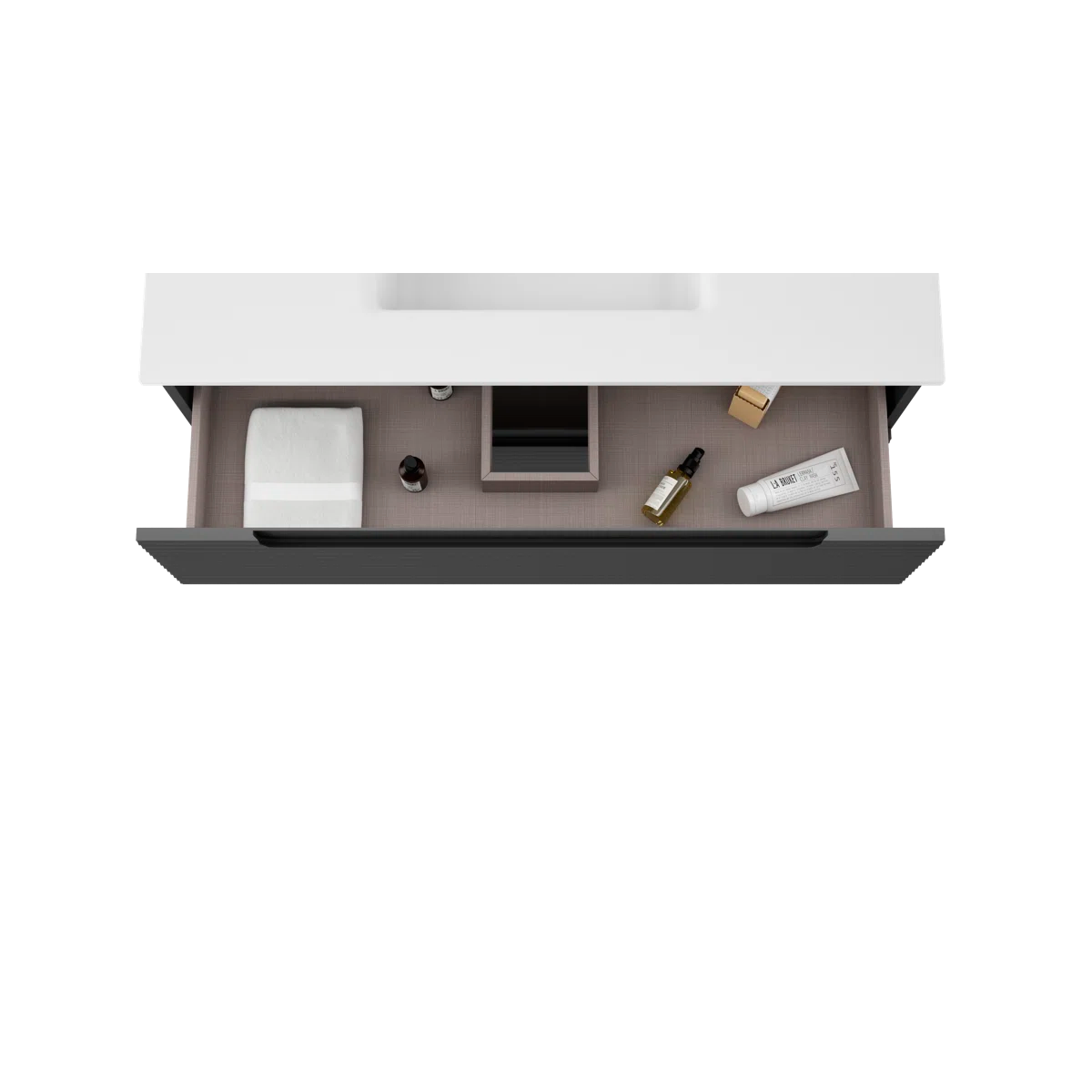 Montello 24" Gray Wall Hung Bathroom Vanity Base Only - Tilevanity.com