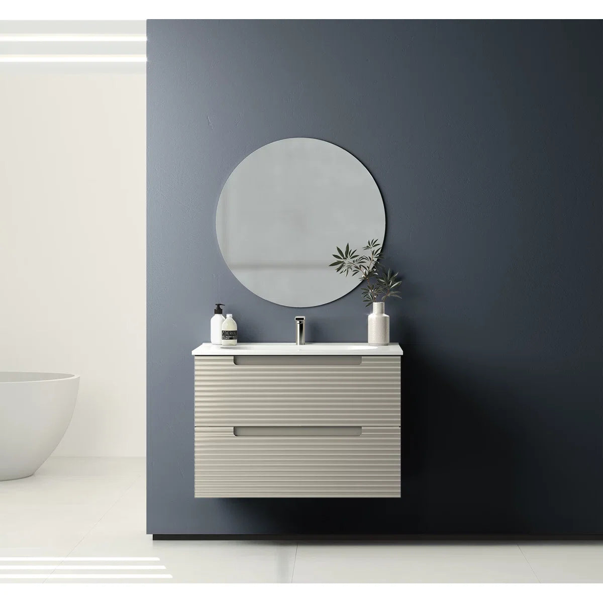 Montello 24" Beige Wall Hung Bathroom Vanity Base Only - Tilevanity.com