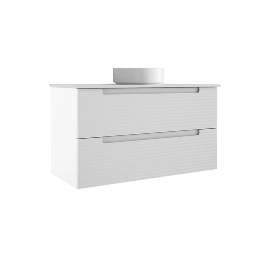 Montello 40" White Vanity with Resin Vessel Sink & Countertop - Tilevanity.com