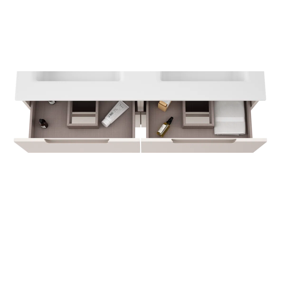 Montello 48" White Double Vanity with Countertop & Double Sinks - Tilevanity.com