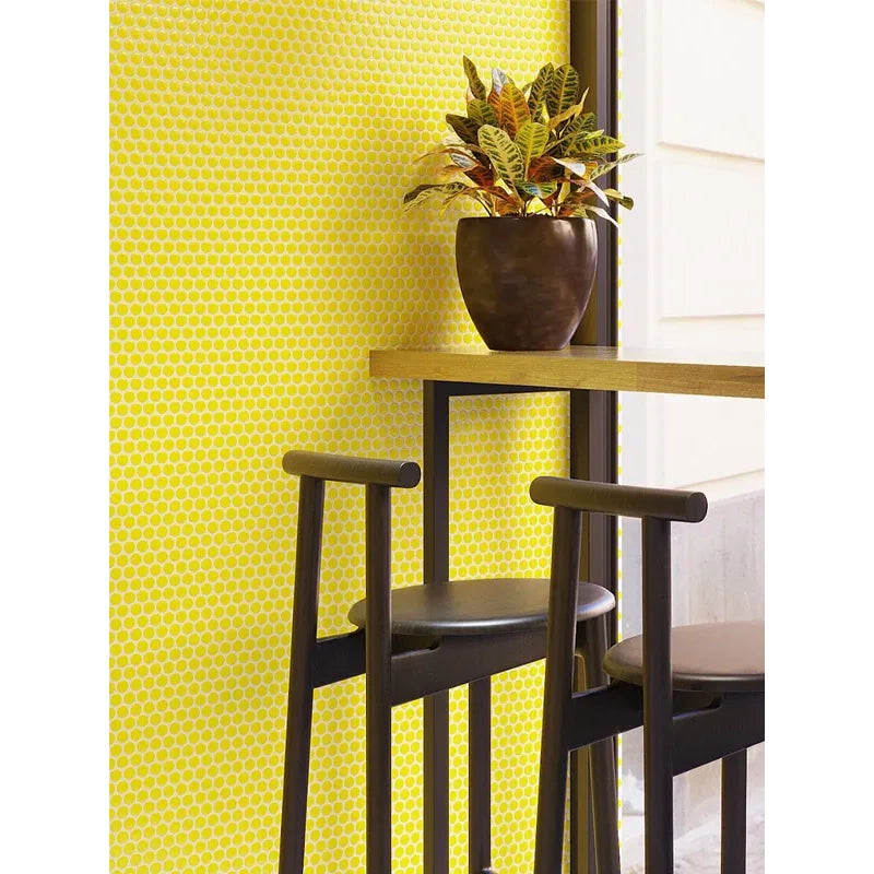 Penny Round Yellow Glossy Porcelain Tile Mosaic - Tilevanity.com