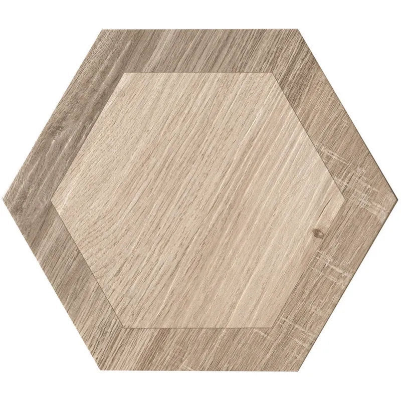 Woodline Hexagon Porcelain Tile 9.5x9.5" | 3 Colors