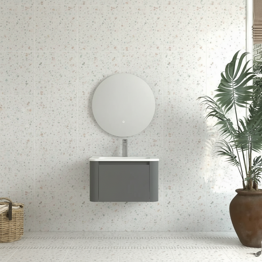 Riley Grey 24" Wall Mounted Bathroom Vanity with Basin