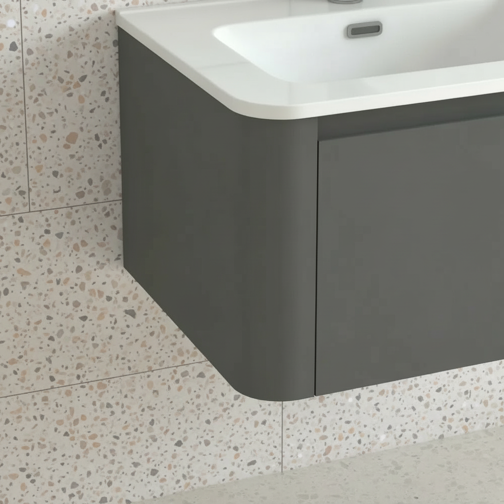 Riley Grey 24" Wall Mounted Bathroom Vanity with Basin