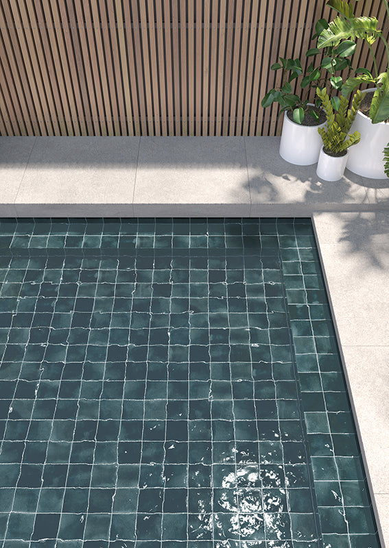 Splash Blue Gloss Porcelain Tile 6x6" | Pool Tile Collection - Tilevanity.com