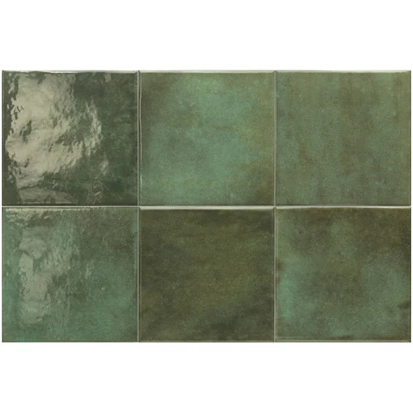 Splash Green Gloss Porcelain Tile 6x6" | Pool Tile Collection - Tilevanity.com