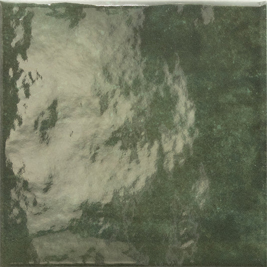 Splash Green Gloss Porcelain Tile 6x6" | Pool Tile Collection - Tilevanity.com