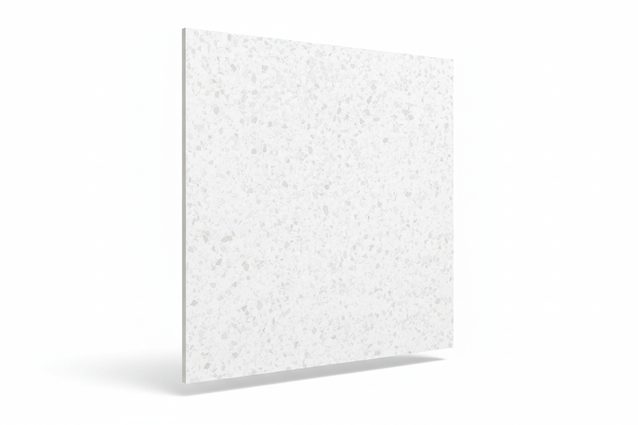 Spark White Terrazzo Look Porcelain Tile 24x24" - Tilevanity.com