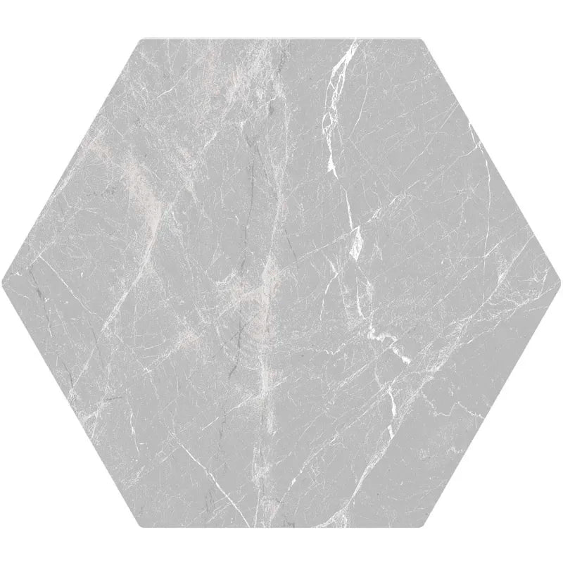 Marble Pietra Gray Matte Hexagon Porcelain Tile  8" × 9"