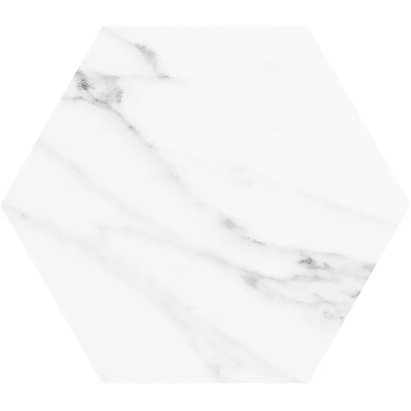 Marble Matte Hexagon Porcelain Tile  8" × 9"  | 2 Colors