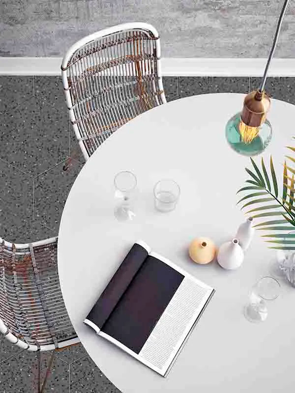 Spark Hexagon Dark Gray Porcelain Tile 8x9"