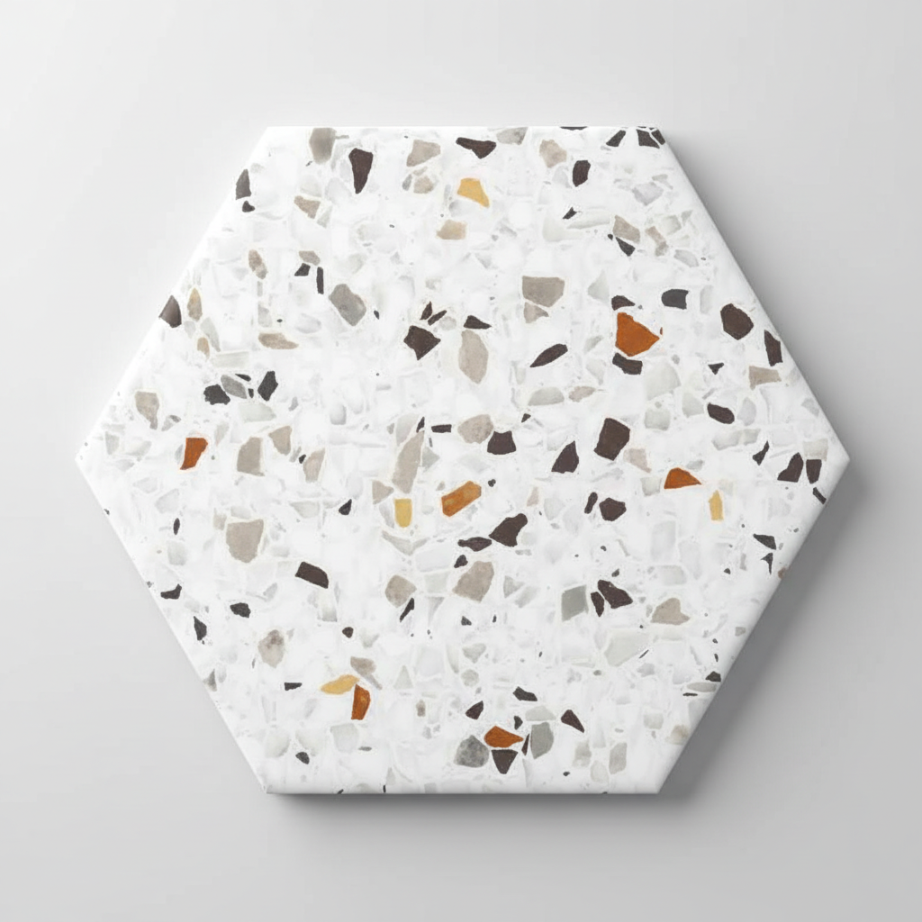 Spark Hexagon Multicolor Porcelain Tile 8x9"