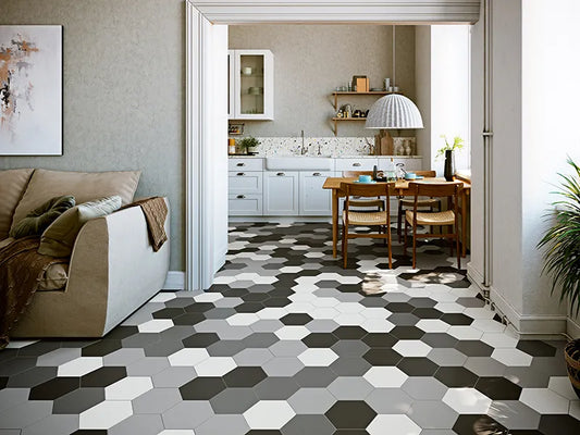 Element Hexagon Porcelain Tile 8×9" | 3 colors - Tilevanity.com