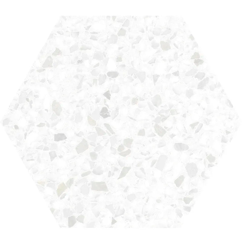 Spark Hexagon White Porcelain Tile 8x9"