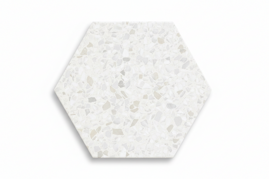 Spark Hexagon White Porcelain Tile 8x9"