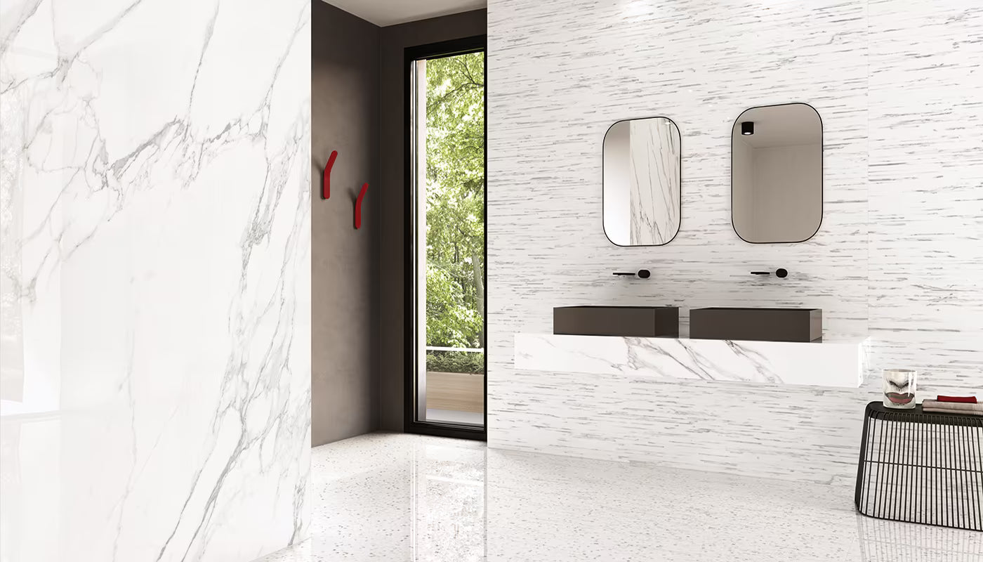 Marmo Bella Statuario Imperiale Porcelain Tile - Tilevanity.com