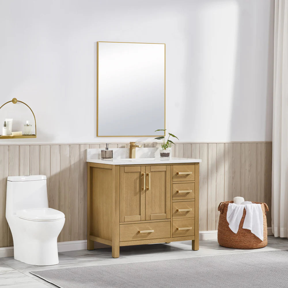 Briar 36" Oak Bathroom Vanity | 2 Colors
