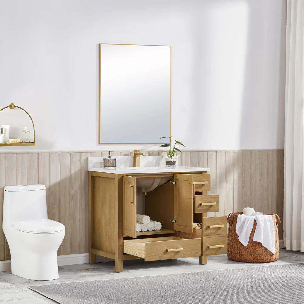 Briar 36" Oak Bathroom Vanity | 2 Colors