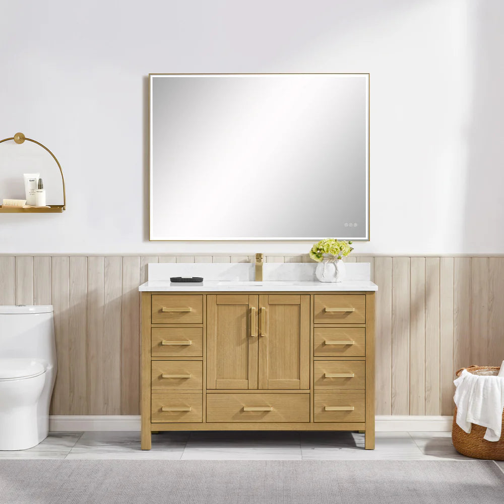 Briar 48" Oak Bathroom Vanity | 2 Colors