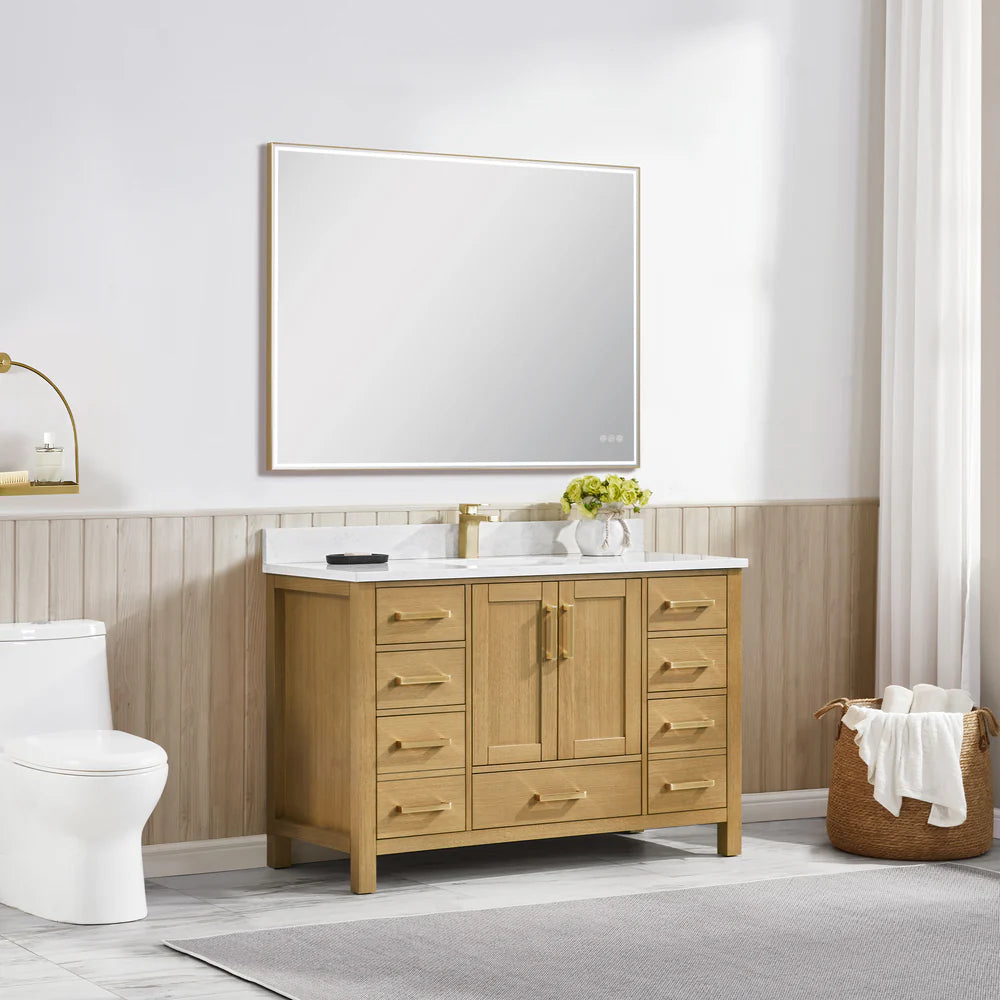 Briar 48" Oak Bathroom Vanity | 2 Colors