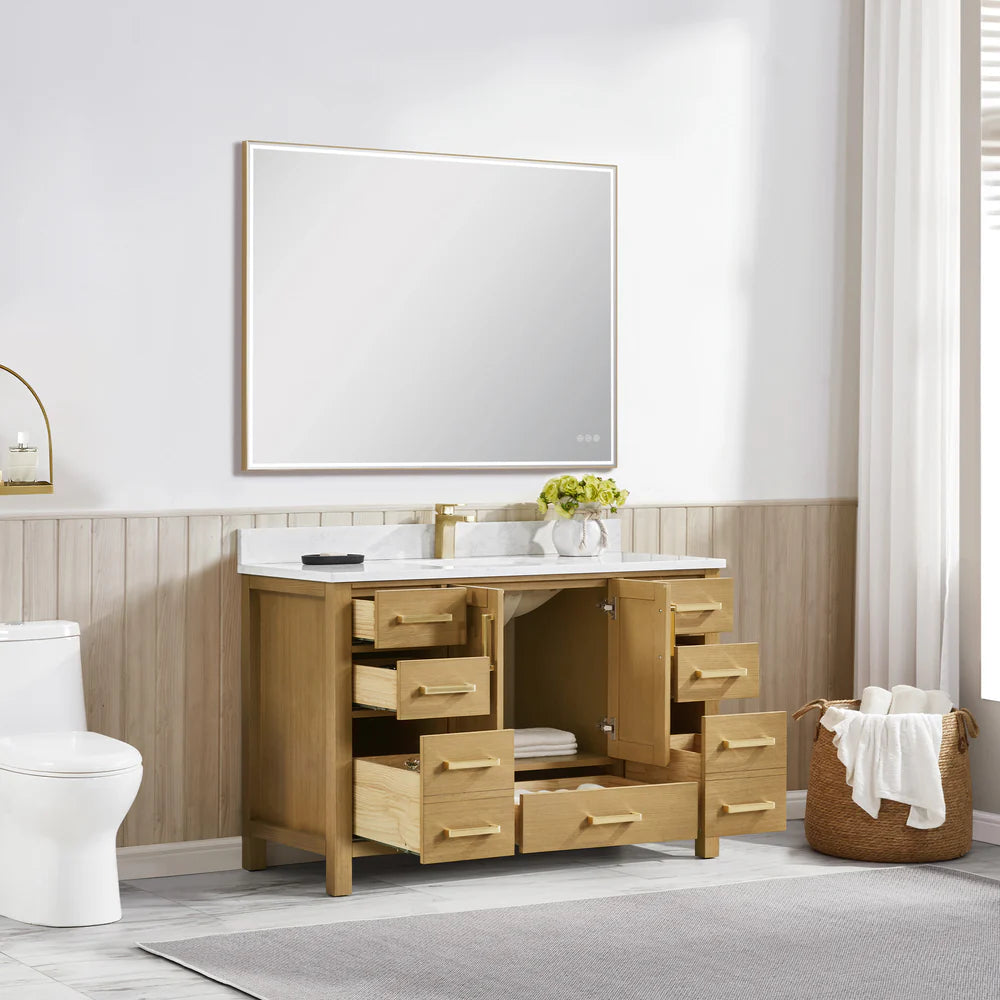 Briar 48" Oak Bathroom Vanity | 2 Colors