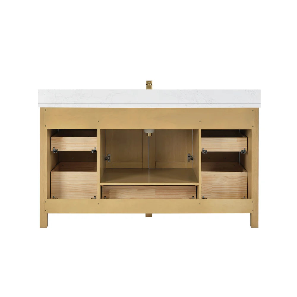 Briar 60" Single Sink Oak Bathroom Vanity | 2 Colors