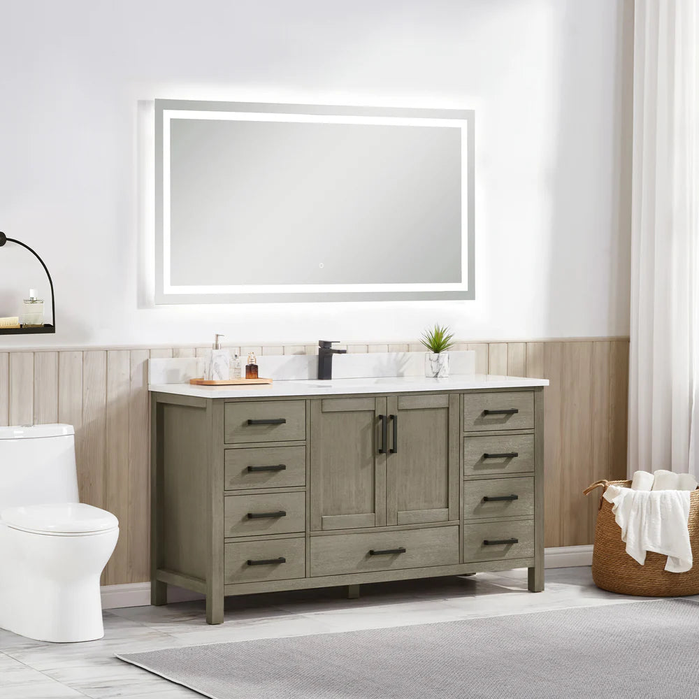 Briar 60" Single Sink Oak Bathroom Vanity | 2 Colors