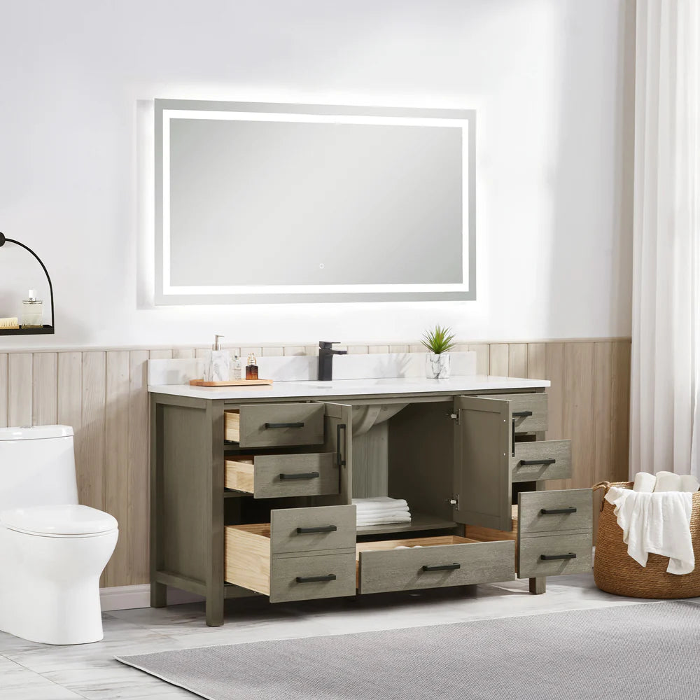 Briar 60" Single Sink Oak Bathroom Vanity | 2 Colors