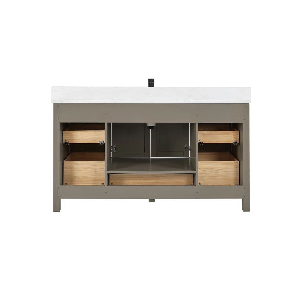 Briar 60" Single Sink Oak Bathroom Vanity | 2 Colors