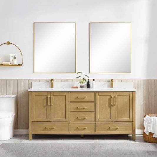 Briar 72" Double Oak Bathroom Vanity | 2 Colors