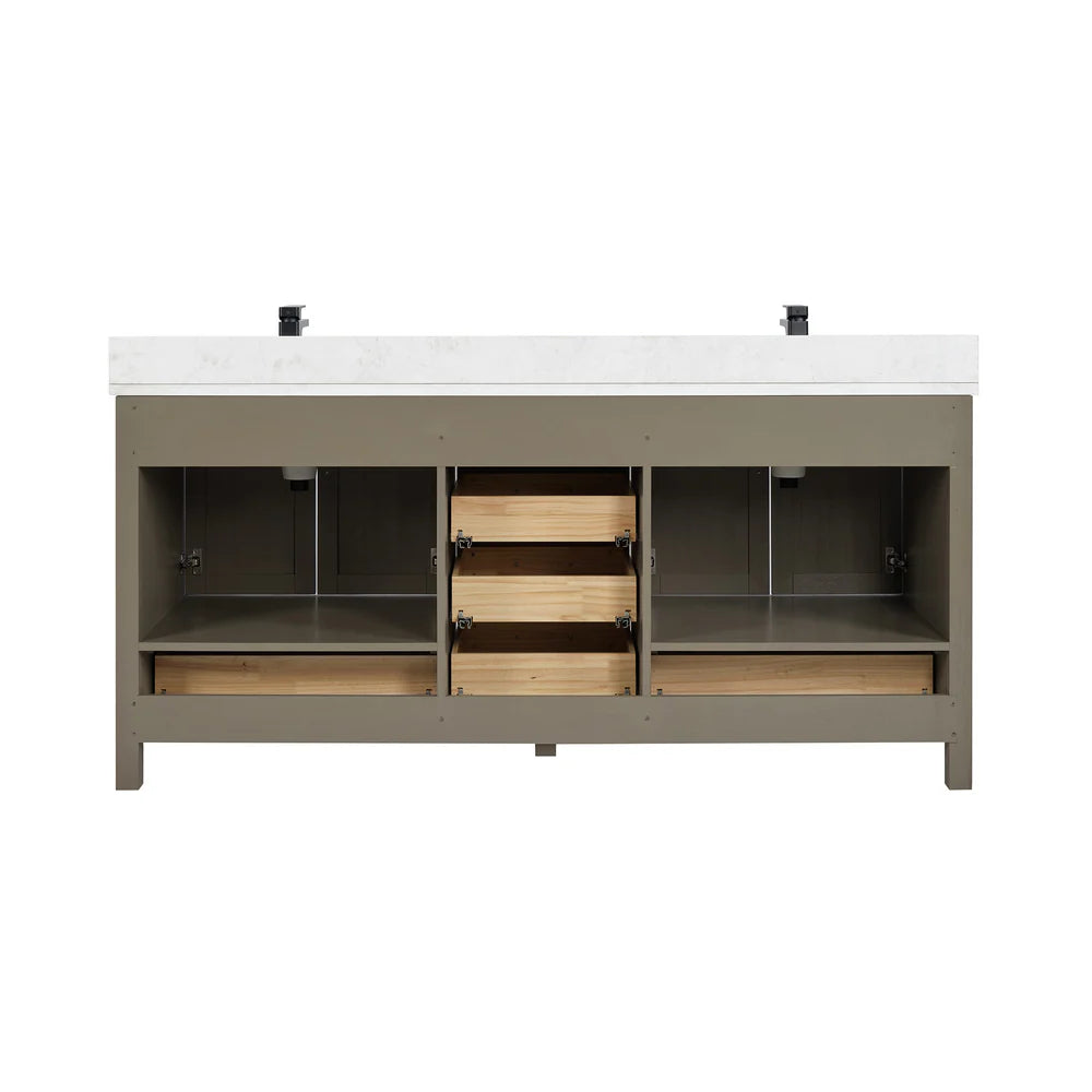 Briar 72" Double Oak Bathroom Vanity | 2 Colors
