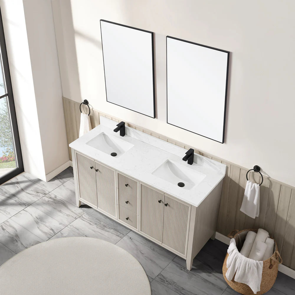 Torano 60" Double Sink Bathroom Vanity | 2 Colors