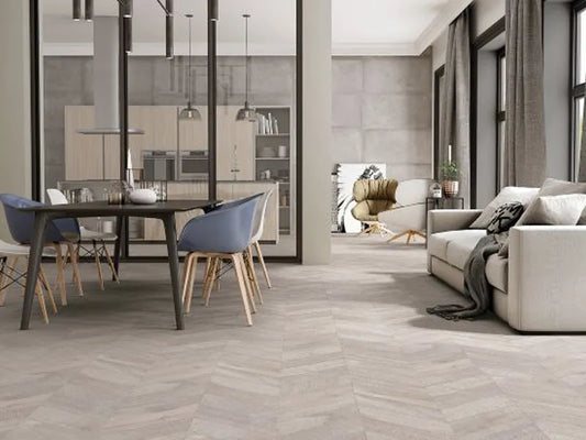 Chevron Gray Wood Look Porcelain Tile 24x48" - Tilevanity.com