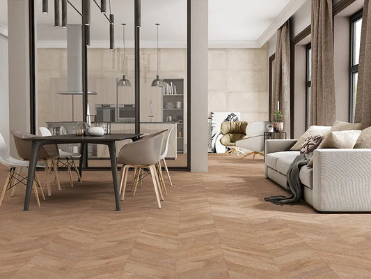 Chevron Natural Wood Look Porcelain Tile 24x48" - Tilevanity.com
