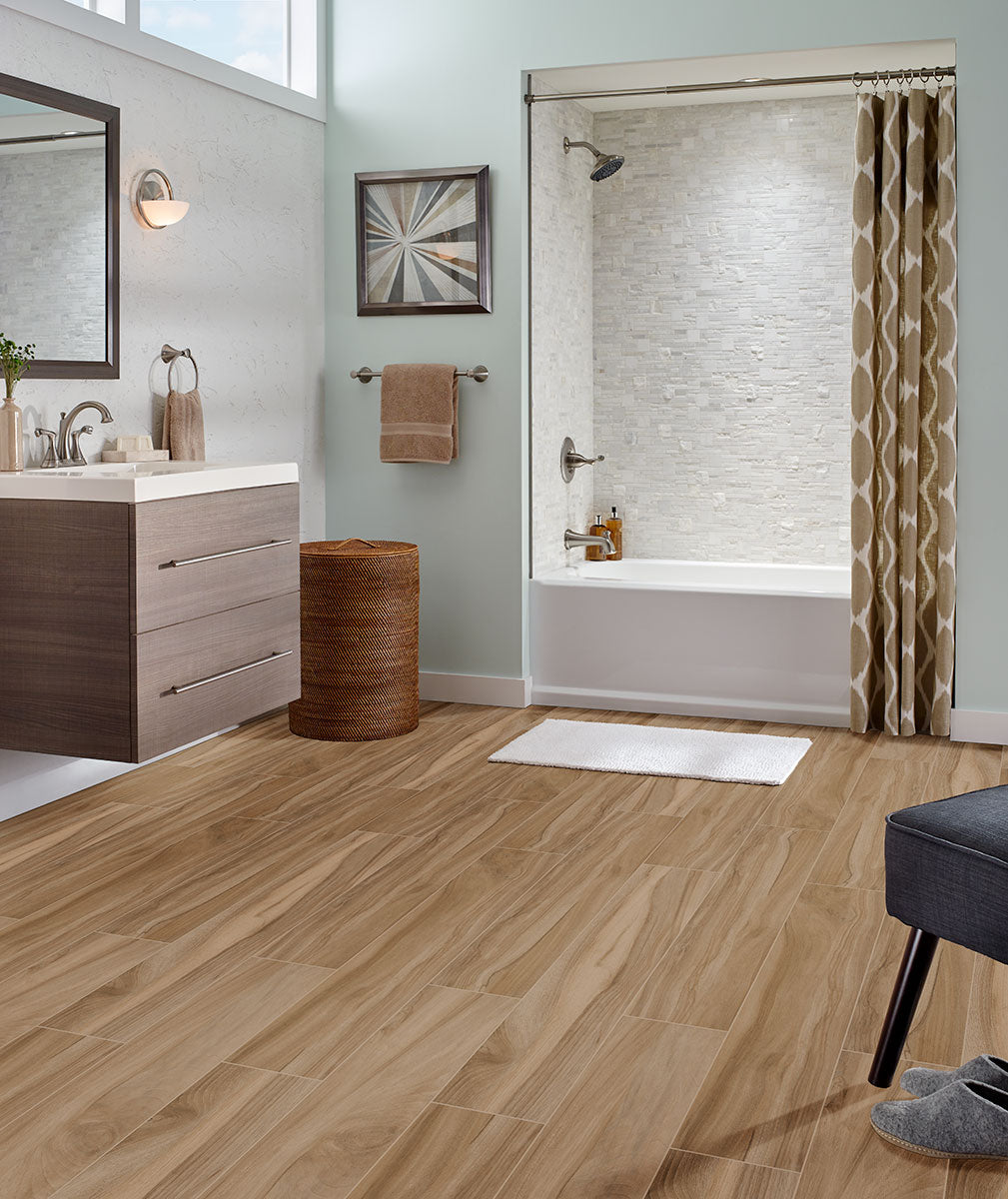 Kauri Amber Wood Look Porcelain Tile 9x48" - Tilevanity.com