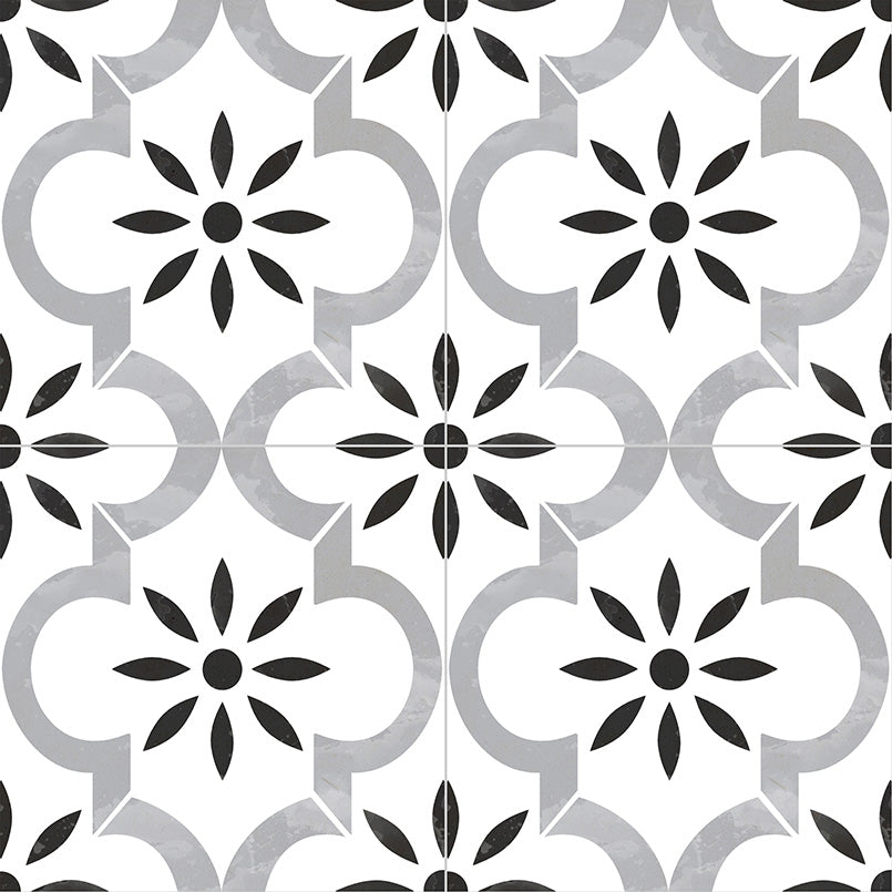 Valencia Floral Porcelain Tile 8x8" - Tilevanity.com