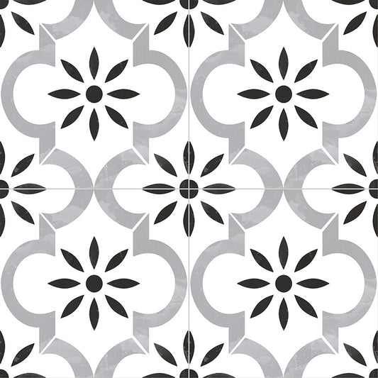 Valencia Floral Porcelain Tile 8x8" - Tilevanity.com
