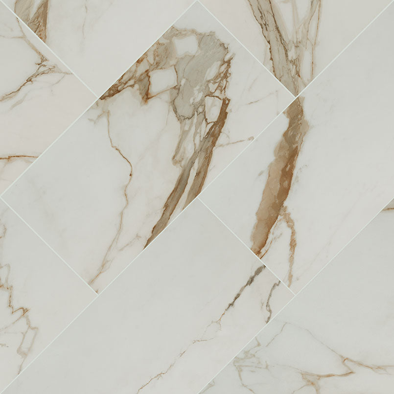 Calacatta Gold Porcelain Tile | 3 Sizes | Matte or Polished