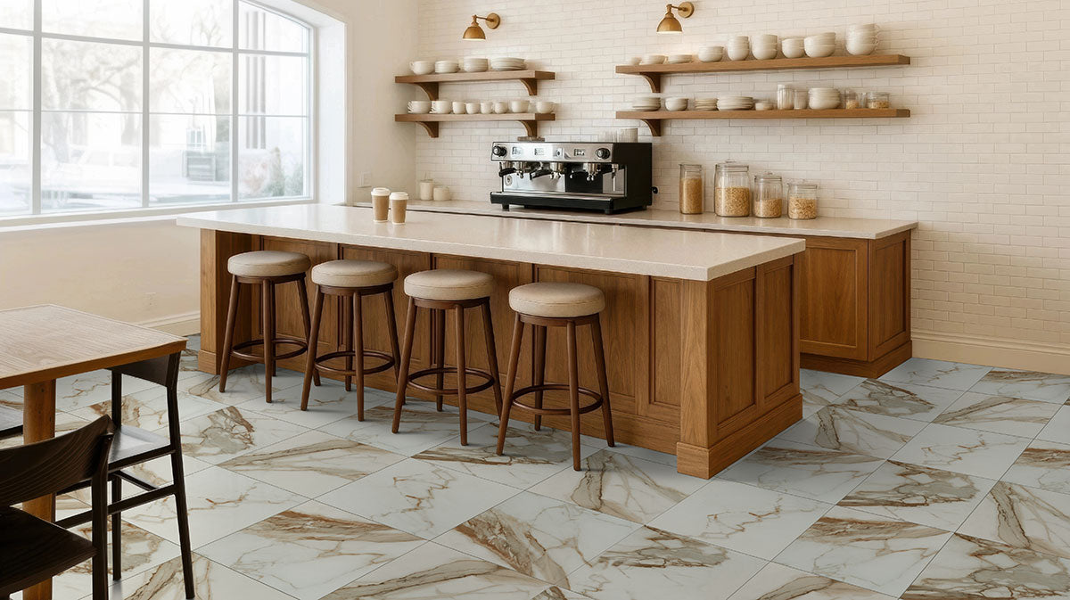 Calacatta Gold Porcelain Tile | 3 Sizes | Matte or Polished