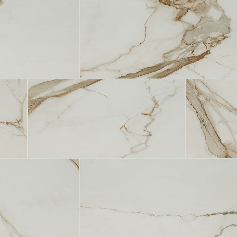 Calacatta Gold Porcelain Tile | 3 Sizes | Matte or Polished