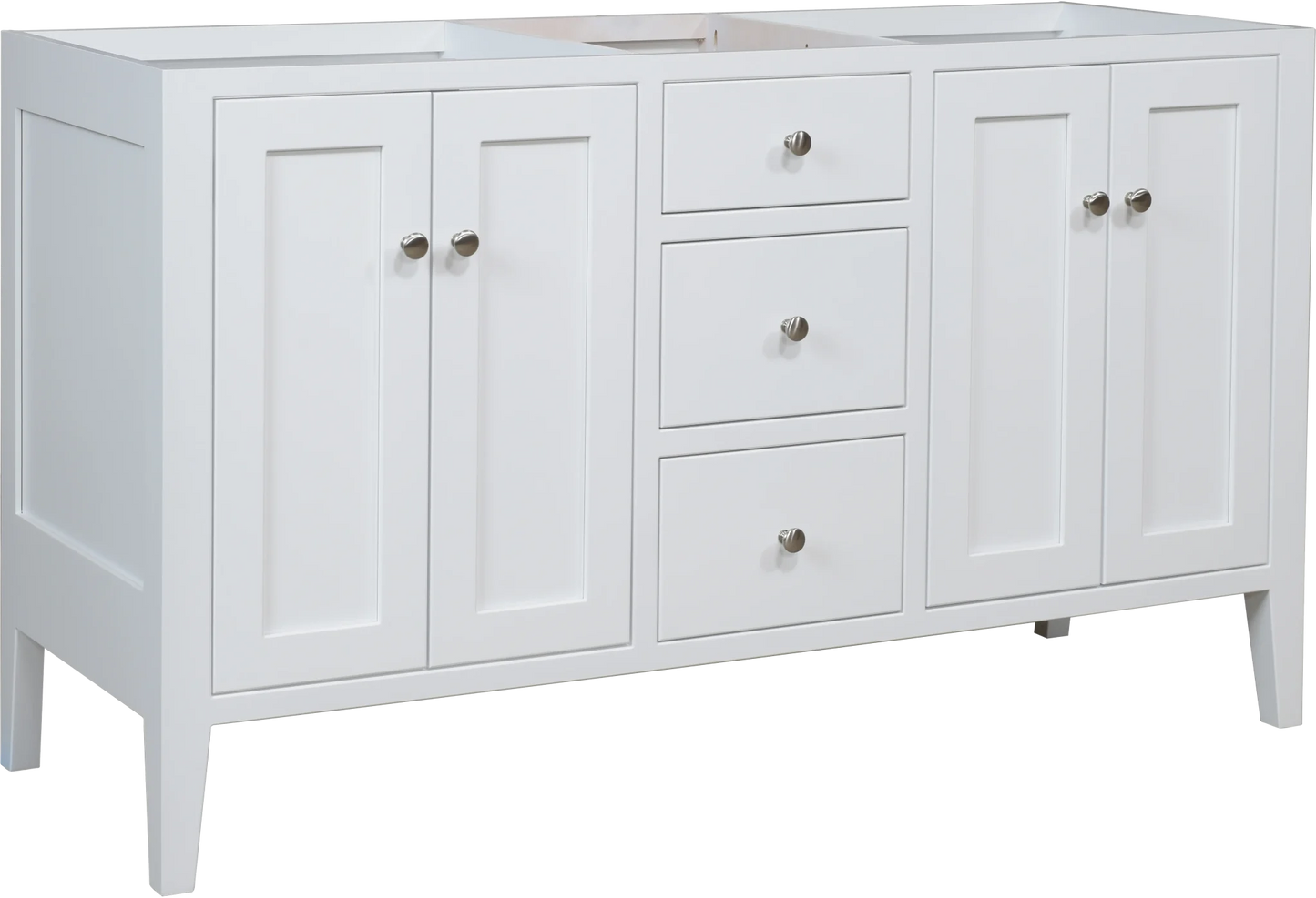 Montgomery White 48"|60"|72"W Amish Made Bathroom Vanity (Base Only)