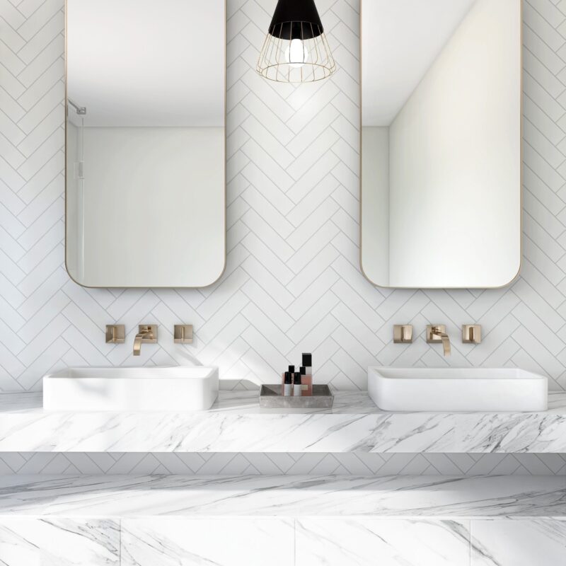 Herringbone Classic Mosaics - Tilevanity.com