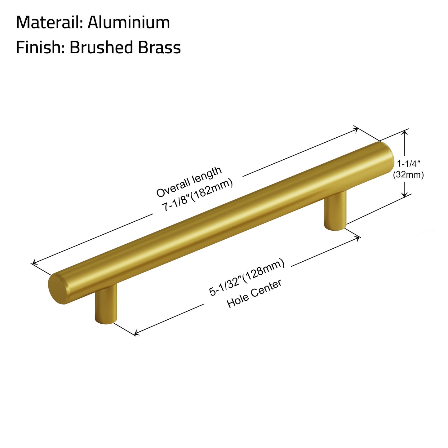 128 Aluminum Cabinet Handle 5-1/32" × 7-1/8" - pack of 2 (3 Colors)